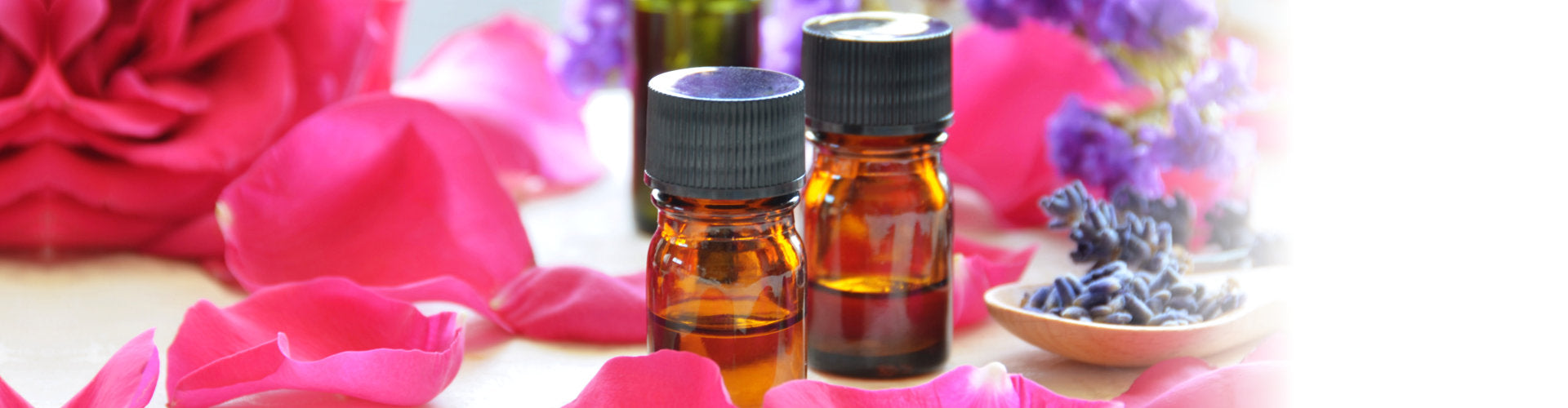 an essential oil in a bed of roses